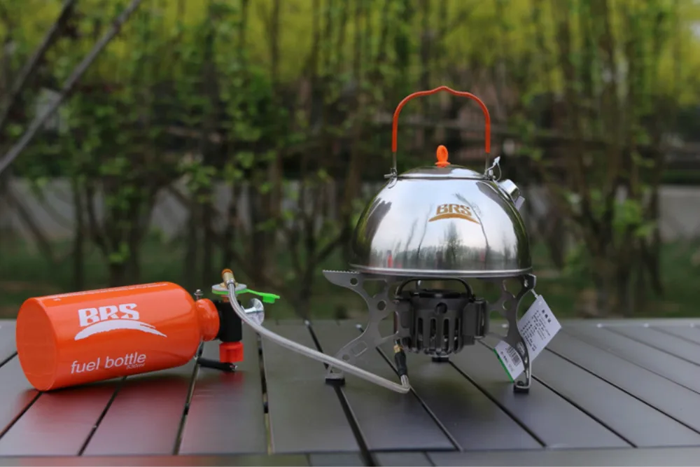 BRS-8 Outdoor Portable Oil/Gas Multi-Use Camping Stoves With One Fuel Bottle Hiking Foldable Cookware Picnic Cooking Burners Set