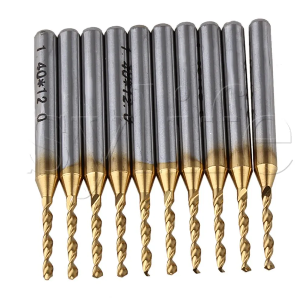 10X1/8 "Shank 1.4Mm Titanium Nitrida Dilapisi Karbida Mikro Bor Bit PCB Router