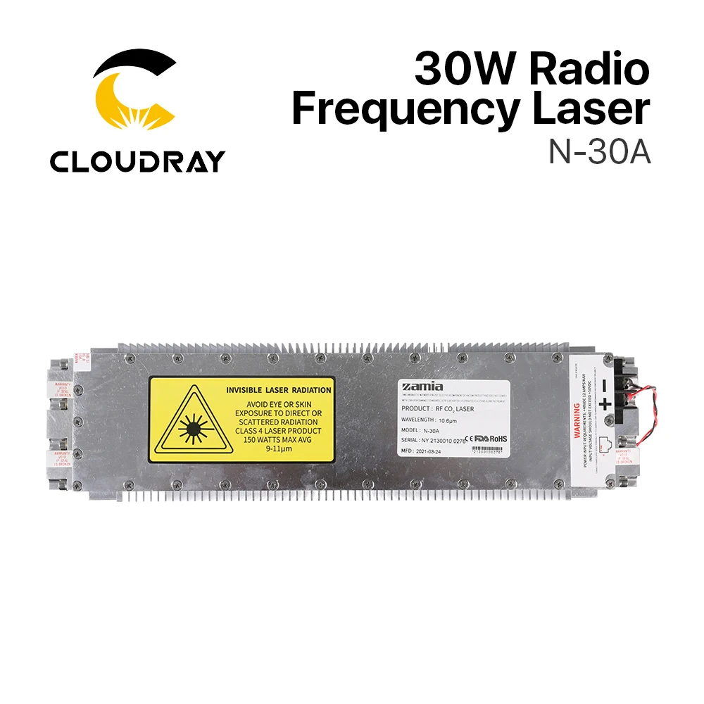 Cloudray 10600nm 30W Radio Frequency Laser SPT Co2 RF Laser Source N-30A 10.6um for Co2 Laser Marking & Engraving Machine