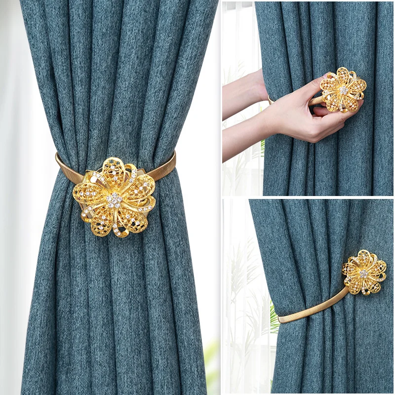 European magnetic curtain buckle curtain binding ball strap curtain clip Korean curtain jewelry binding flower magnet buckle