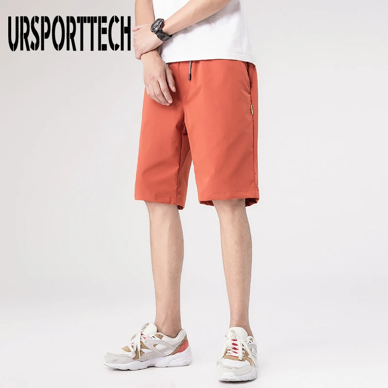 URSPORTTECH 2024 Summer Clothing Shorts Men Casual Sportswear Short Homme Men Knee Length Summer Mens Beach Shorts Male Boy