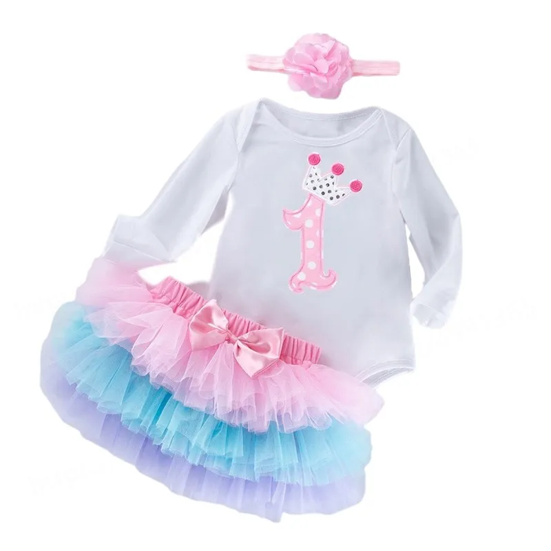 Roupas de bebê menina primeiro aniversário roupa 1 ano meninas vestido recém-nascido infantil batismo traje de natal vestidos de bebê para