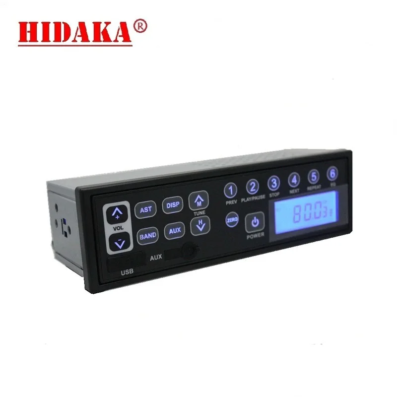 

HIDAKA Japan Factory EXCAVATOR RADIO HI-M103 12V/24V AM FM Audio with USB AUX-IN LED FOR Komatsu Kobelco Sumitomo