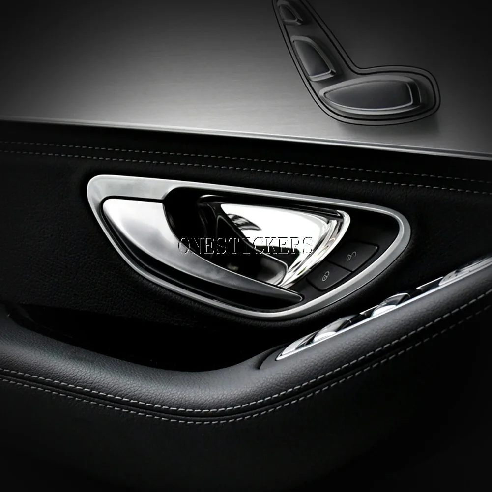 For Mercedes Benz C Class W205 E Class W213 GLC X253 Coupe Stainless Steel Car Accessories Inner Door Handle Bowl Trim Cover NEW
