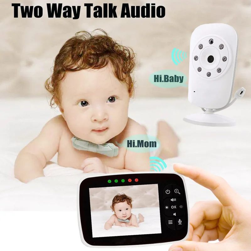 Babyphone vidéo électronique avec écran de 3.2 pouces, caméra de sécurité à infrarouge, avec Zoom et Mode Eco, surveillance de la température, pour bébé/nounou, nouveauté