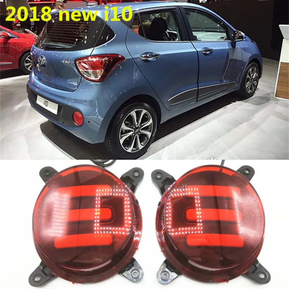 JanDeNing  Car LED Light  Rear Bumper Brake Lights Night DRL for Hyundai I10 2017-2018