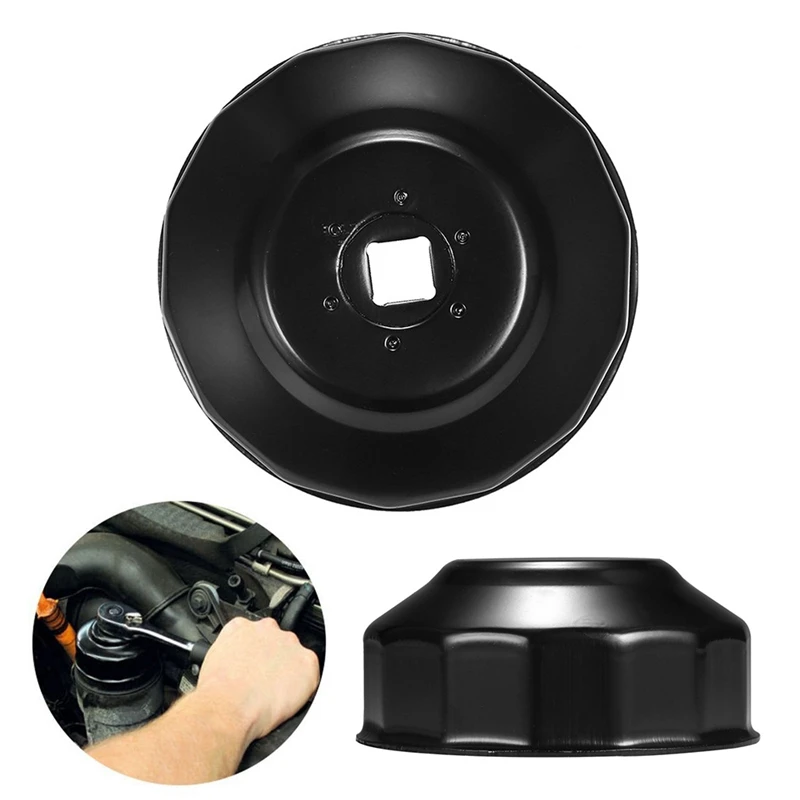 Universal 65mm x 14 Flutes Oil Filter Wrench Cup Socket Type Cap Remover Tool image 5