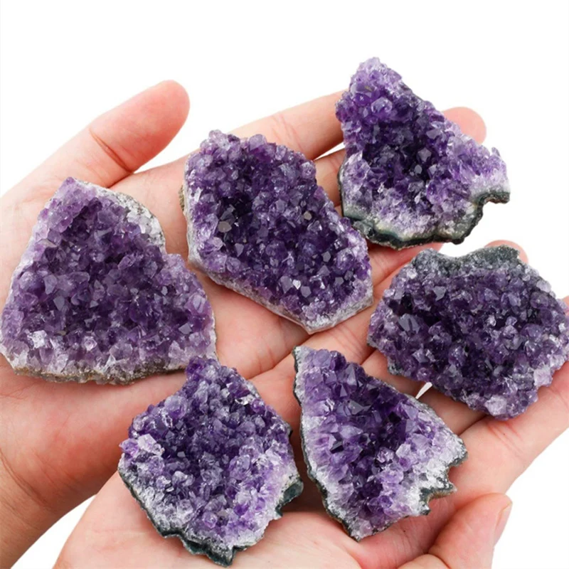 1PC Natural Amethyst Crystal Cluster Quartz Rough Mineral Specimen Irregular Shape Healing Stones for Aquarium Decoration Gift