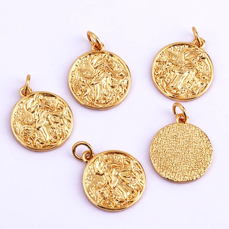 Löwenzahn Erde Stern Herz Hand Zirkonia CZ gepflastert Charm, 18K echt vergoldet Farbe, Handwerk Schmuckzubehör L87 – Detail 5