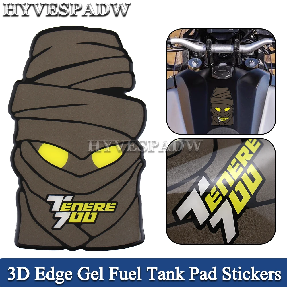 Image of Motorrad 3D Rand Gel Kraftstoff Tank Pad Aufkleber Gas Heizöl Tank Schutz Zubehör Aufkleber Für Yamaha Tenere 700 Tenere 700