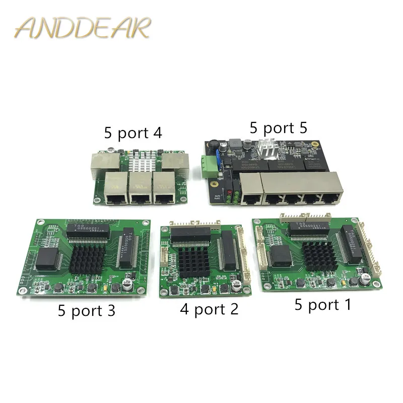 

Промышленный Ethernet-коммутатор модуль 5 Порты Unmanaged10/100/1000 Мбит/с PCBA плата OEM автоматическ-зондирования Порты PCBA плата OEM материнская плата