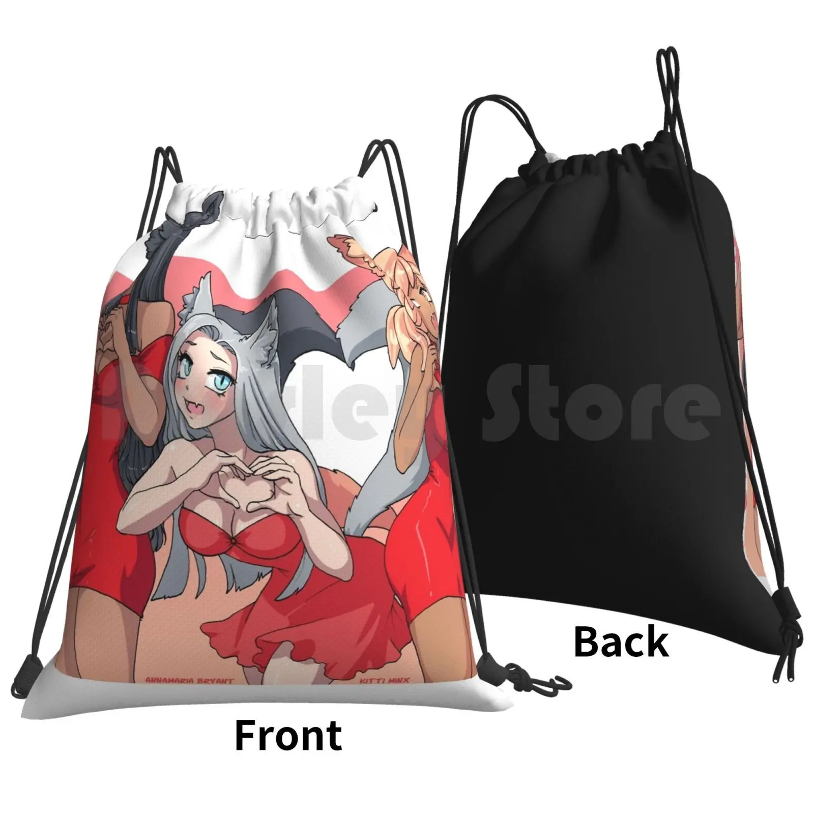 Kitti Minx Asmr-Valentines In The Forest! Backpack Drawstring Bag Riding Climbing Gym Bag Kitti Minx Kittimimx