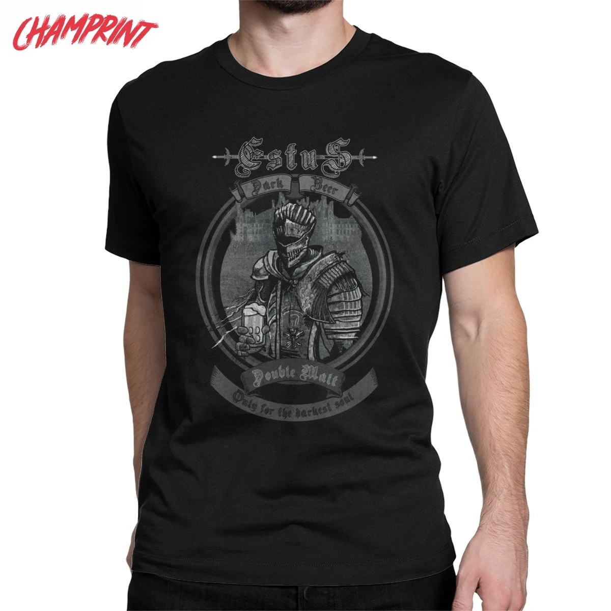 For The Darkest Soul Dark Souls T-Shirt Men Novelty 100% Cotton Tees Crewneck Short Sleeve T Shirts Plus Size Tops