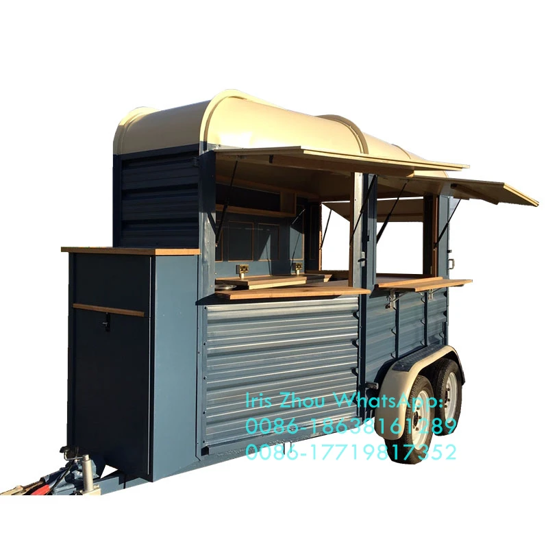 Horse box type size customized food trucks mobile food trailer food trailer crepe mobile trailer