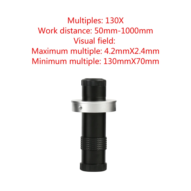 Einstellbares 180X 120X 300X 200X 130X Zoom C-Mount-Objektiv 0,7X~4,5X Vergrößerung 25mm für HDMI USB Industrie-Videomikroskopkamera – Detail 5