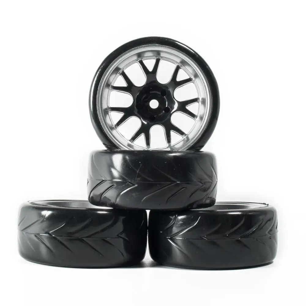 4Pcs 1/10 RC Drift Tires Wheels hub 12mm Hex for 1:10 HSP HPI Axial Scx10 Traxxas Trx4 Tamiya HPI RC Rally On Road RC Car Tyre