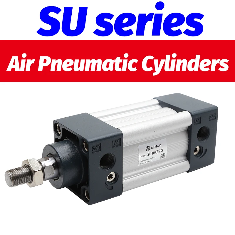 SU32 SU40X75S SU50X100-S Series Bore 32 40 50mm stroke 25-300 Air Cylinders Double Acting Single Rod pneumatic cylinder SU32X175