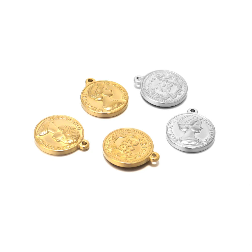 5 Stück Edelstahl-Königinnen-Anhänger für DIY-Halsketten, Schmuckherstellung, Armband-Charms, Bastelzubehör – Detail 4