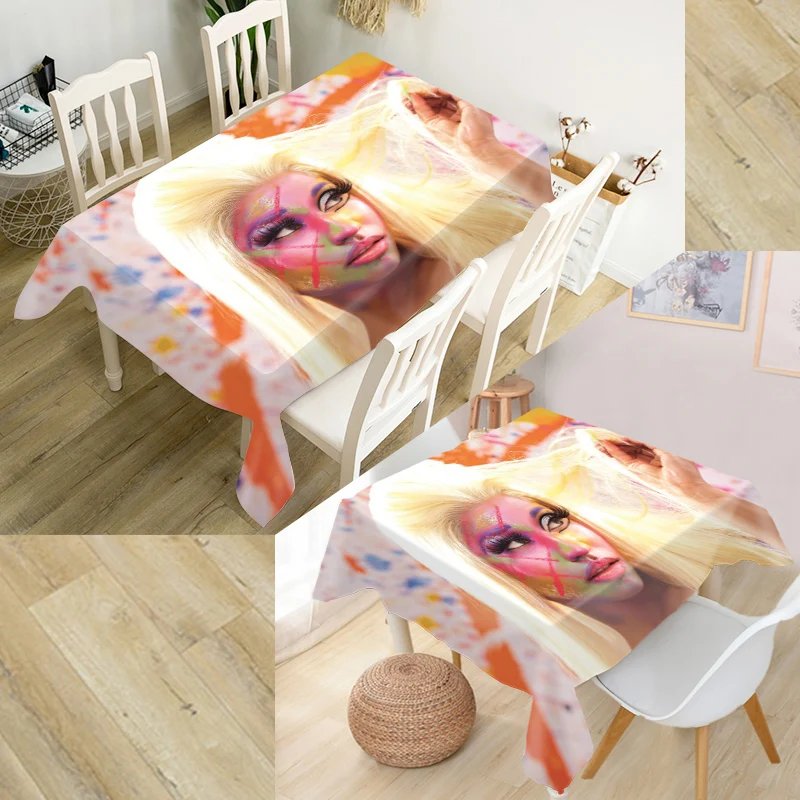 Custom Nicki Minaj Tablecloth Kitchen Dining Table Decoration Home Rectangular Party Table Covers Office Plain More Size