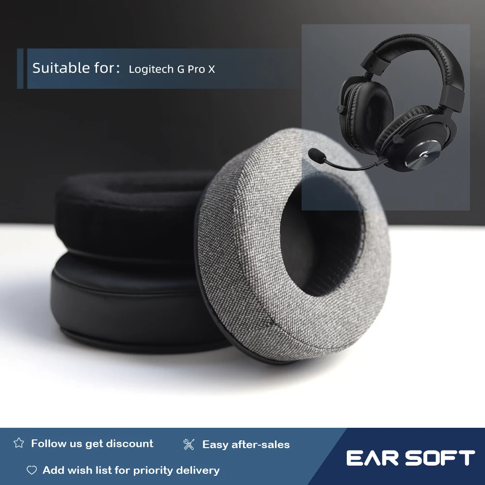 

Earsoft Replacement EarPads Cushions for Logitech G Pro X Headphones Earphones Earmuff Case Sleeve Accessories