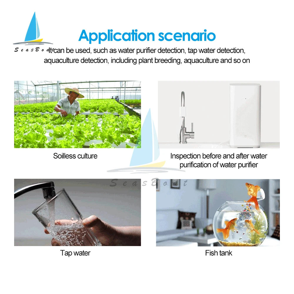 DS-M1S High Precision Digital Water Quality Tester Water Test Pen Water Quality Analysis Meter Check 0-9990 ppm Measurement