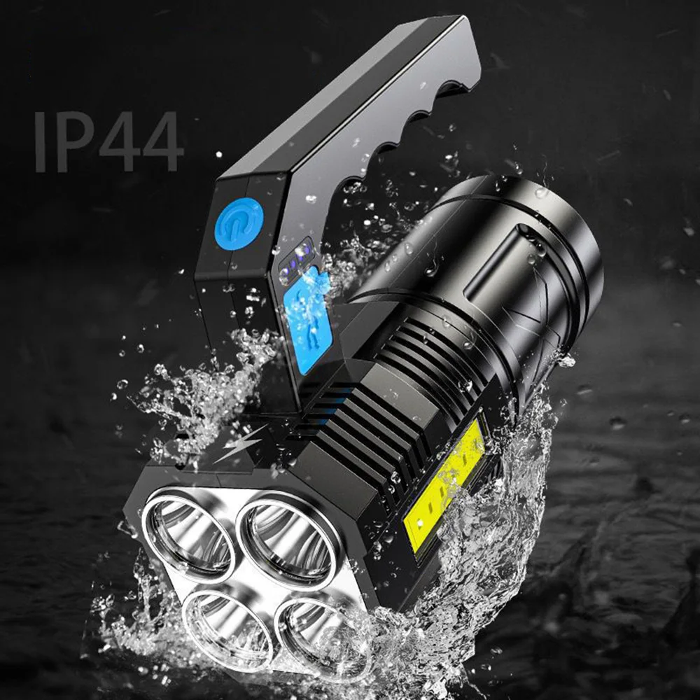 LED Flashlights Handheld Lantern Camping Portable Lamp Strong Light Long-shot USB Rechargeable Built-in Battery Outdoor Lighting