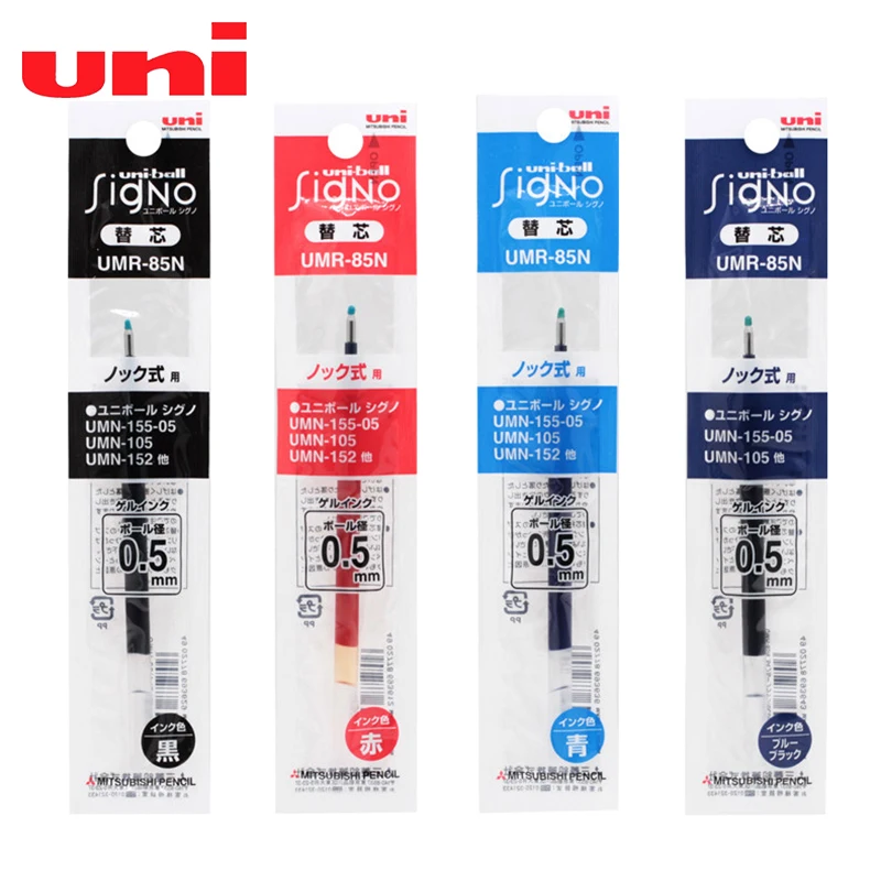 Uni Ball UMR-85 Signo Refills for UMN-152/207/105 Micro Line 0.5mm Roller Ball Japan Black/Blue/Red/Blue Black Colors for Choose