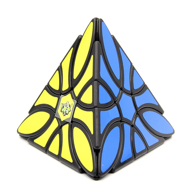 LanLan Clover pyramid Magic cube puzzle special shape 4 sides faces twist wisdom cube educational toys game