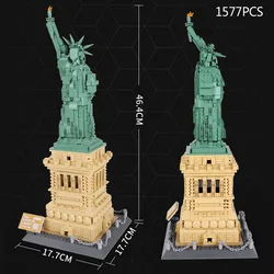 World Famous Modern Architecture Statue Of Liberty New York United States Building Block Assemble Model Bricks Toy For Gift