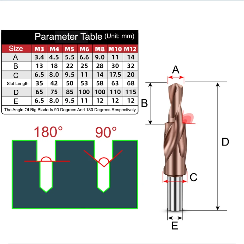 M35 Cobalt Two Stage Step Drill Bit M3-M12 Screw Counterbore Twist Countersink Drill For Stainless Drilling And Chamfering