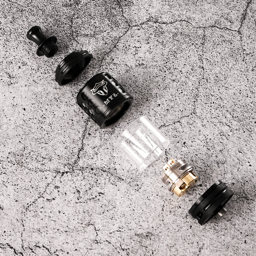 Original THC Tauren MTL RTA 24mm Atomizer 2ml Capacity 316ss Single Coil Rebuildable 360 Variable Airflow MTL/RDL Vape Tank