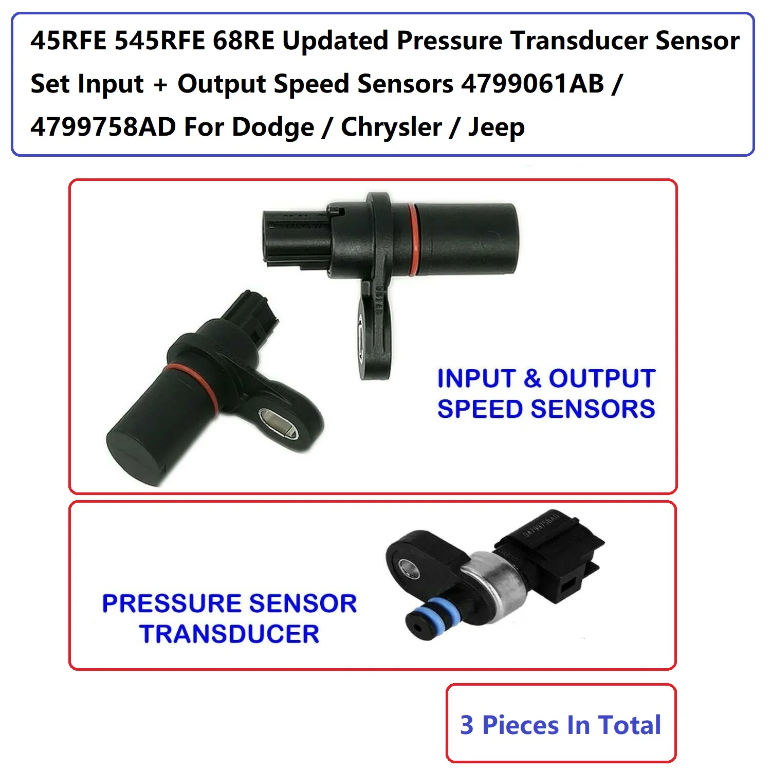 4799061AB Speed Sensor for Dodge Chrysler Jeep with the 45RFE 5-45RFE 545RFE 68RFE model Automatic Transmissions 1999-On