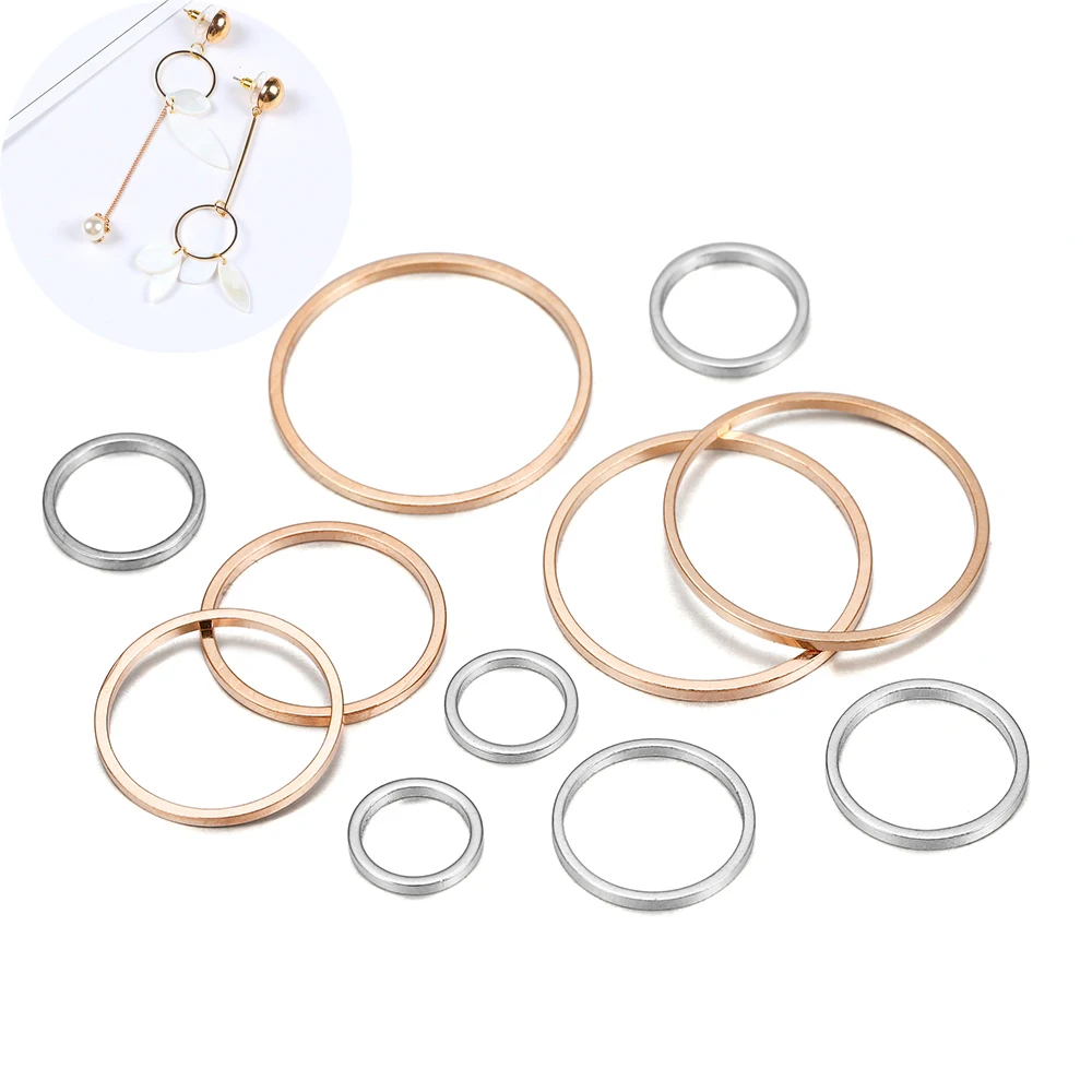 20-50pcs 8-40mm Round Brass Closed Ring Earring Wires Hook Pendant Connectors Rings For DIY Earring Jewelry Accessories Findings