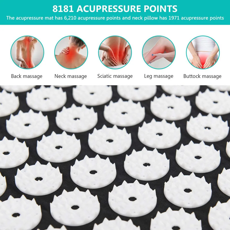 Acupressure Mat Massage Mat Body Neck Back Massager Pain Relieve Massage Pillow Massage Mat