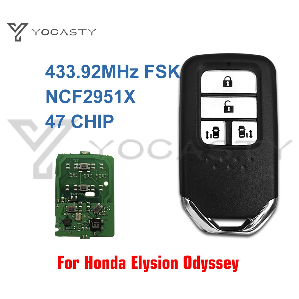 

YOCASTY 433.92Mhz 4 Button Smart Remote Car Key For Honda Odyssey Elysion 2015 with NCF2951X 47CHIP Chip KR5V2X V42