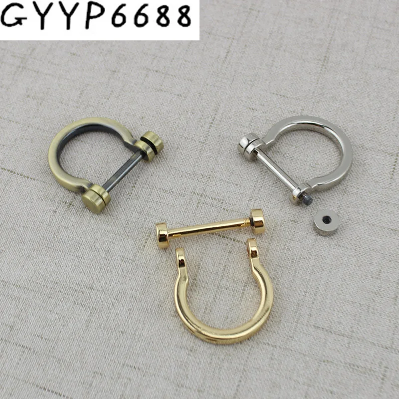 50pcs 10pcs  Inner 19mm removable D buckle horseshoe buckle alloy detachable screws opened metal bags handle connector hanger