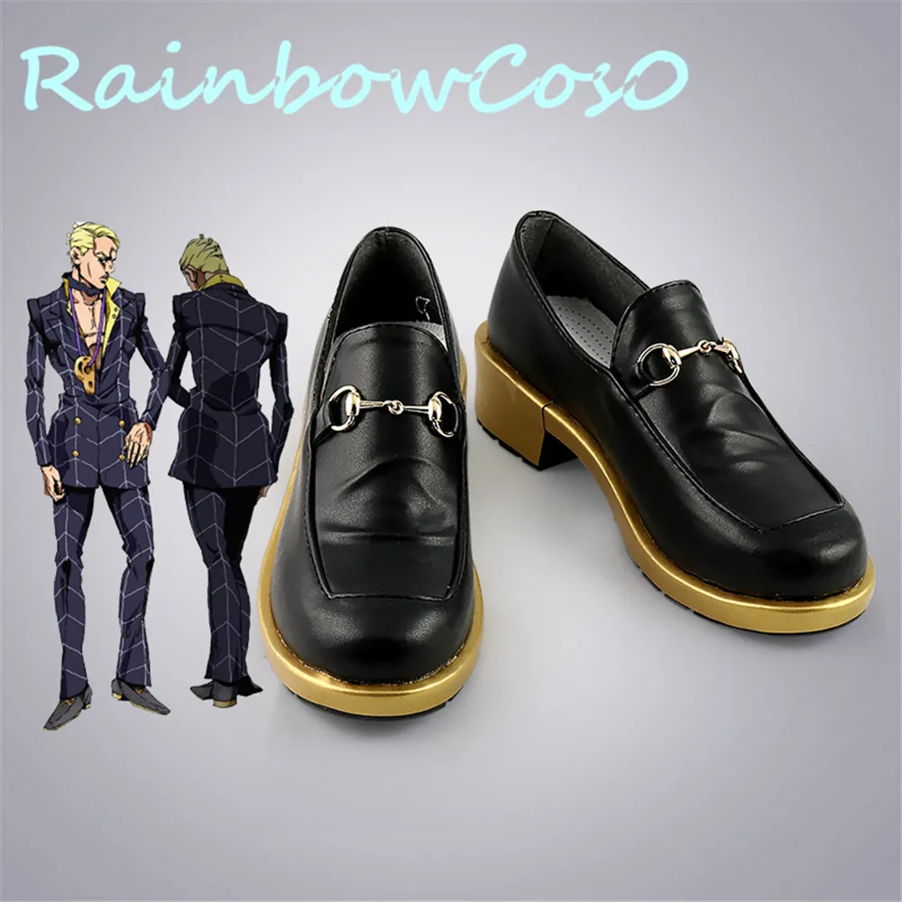 جوجو مغامرة غريبة Part5 فينتو Aureo تأثيري أحذية أحذية لعبة أنيمي هالوين RainbowCos0