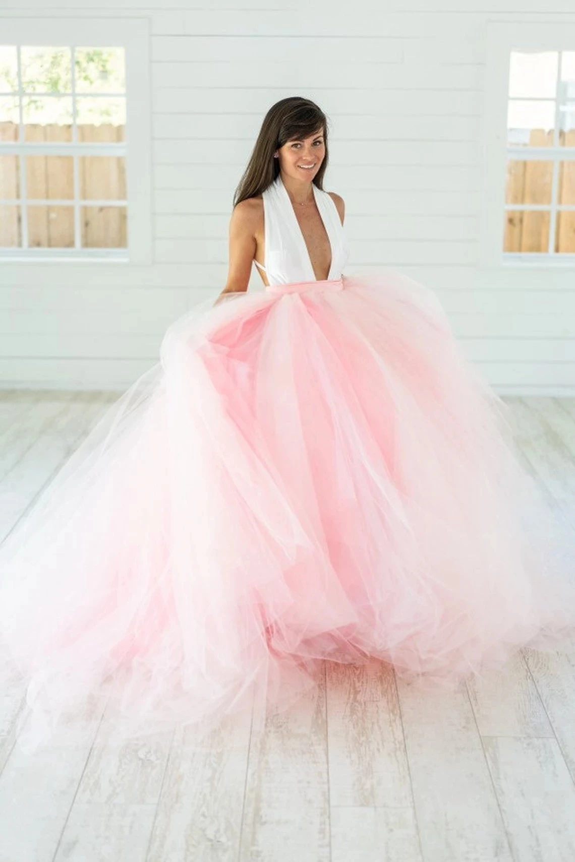 Pretty Pink Puffy Tulle Ball Gowns 2022 Lush Long Tulle Skirts For Bridal Zipper Custom Made Women Tulle Skirt Custom Made