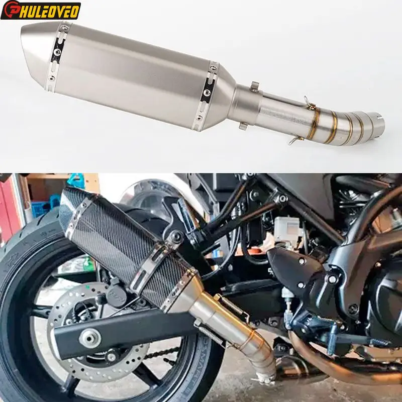 

SV650 SV650X Motorcycle Exhaust Muffler Middle Link Pipe Carbon Escape Connect Pipe for Suzuki SV650 2016-2021 SV650X 2018-2021