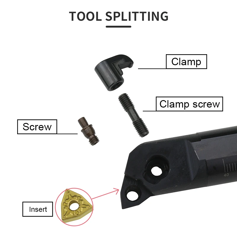 1pc S16Q-MWLNR08 S20R-MWLNR08 S25S-MWLNR08 Internal Turning Tool Holder WNMG Carbide Inserts Lathe Bar CNC Cutting Tools Set