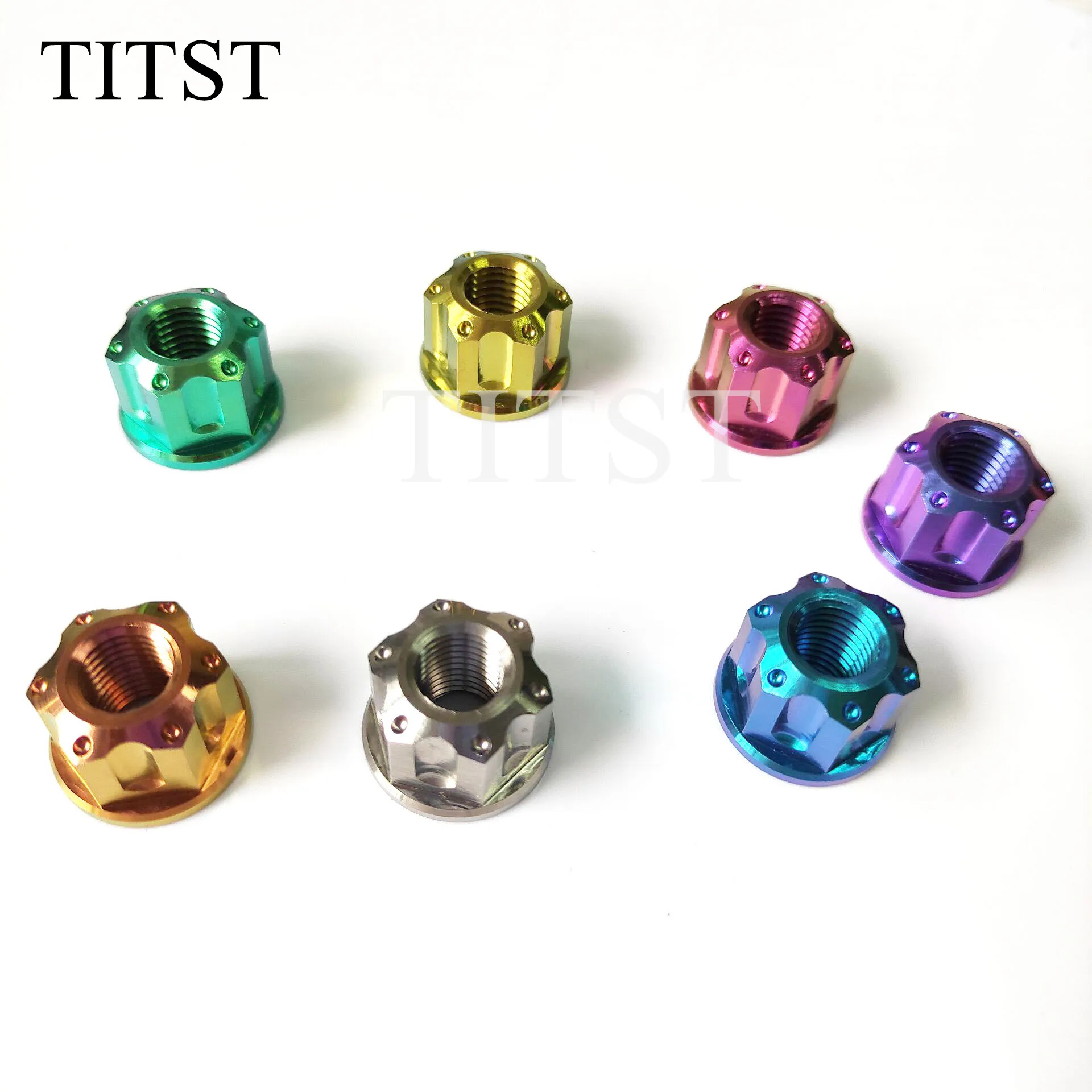 TITST Grade5 M10*1.25/1.5 flange titanium nut for motorcycle ( one lot = 2 pcs )