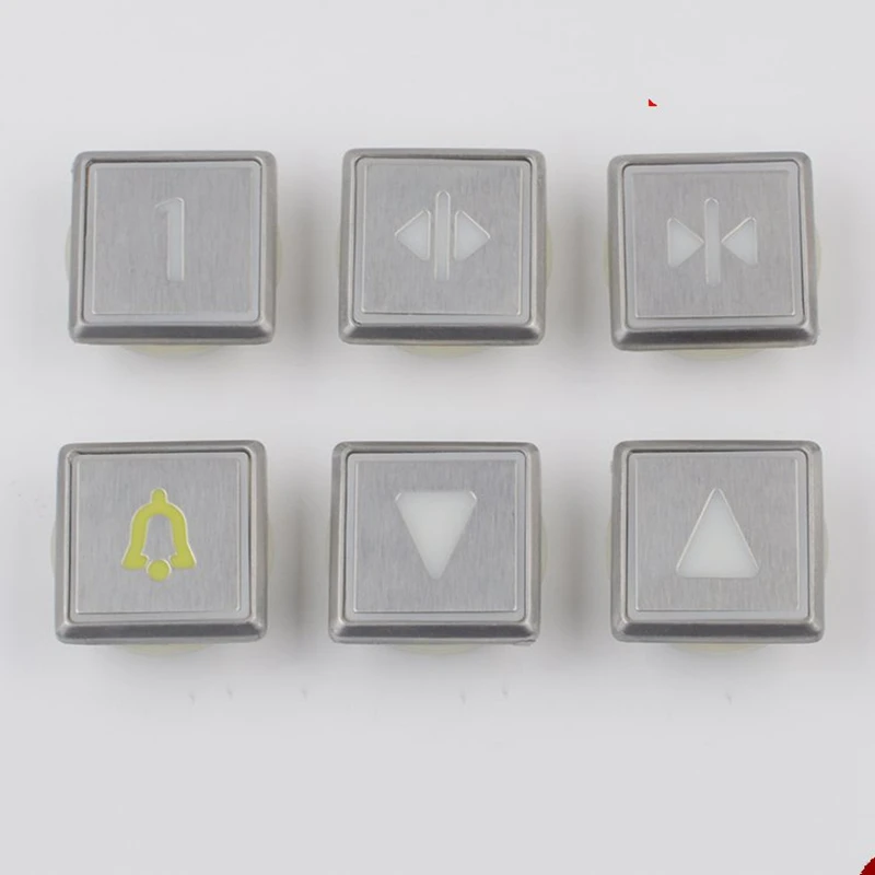 5pcs/lot Elevator Square Button Stainless Steel Digital Braille Floor Button Lift Parts