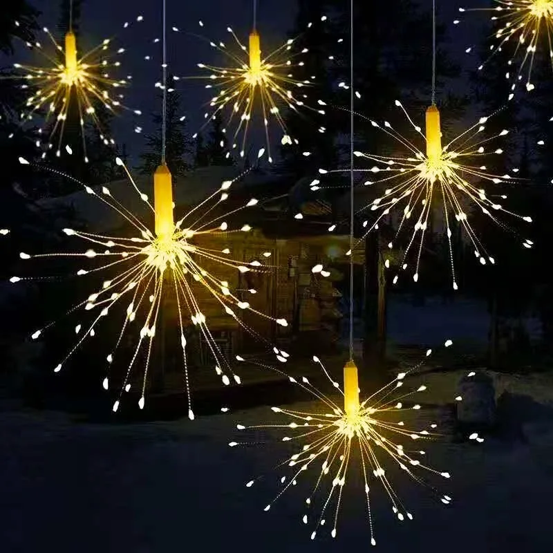 

LED Exploding Hanging Solar Waterproof Fireworks Light Holiday Decoration Christmas Lights Outdoor Twinkle Light Festival Decor