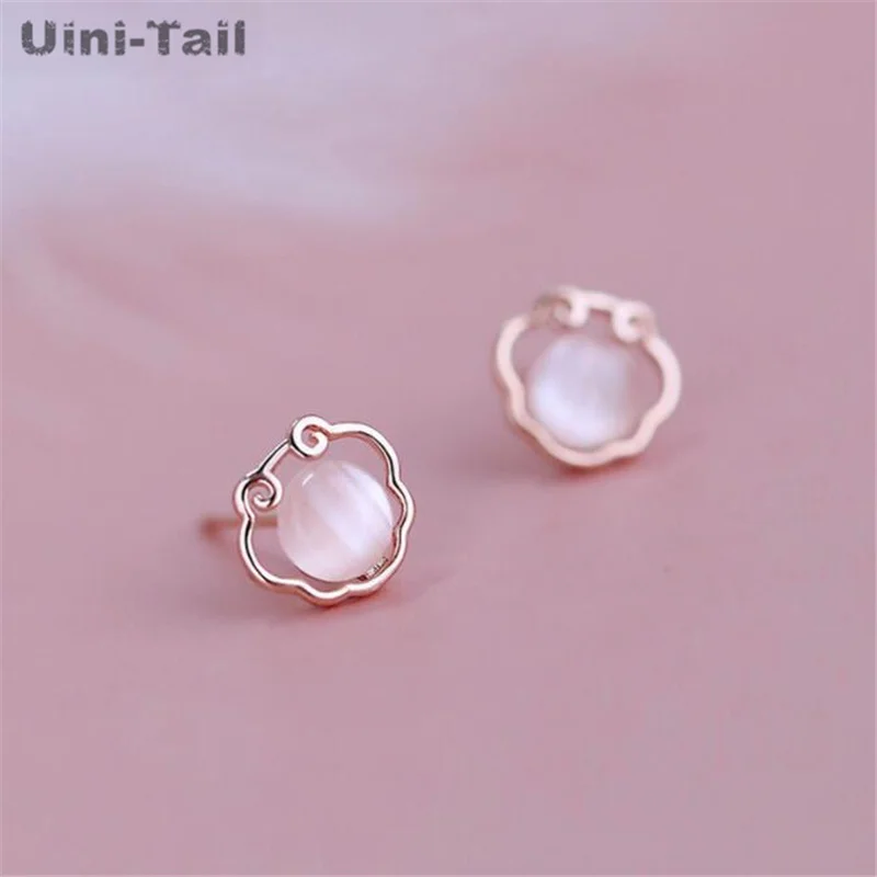 Uini-Tail hot new 925 Tibetan silver wishful longevity lock earrings Chinese style auspicious clouds simple niche jewelry JK110