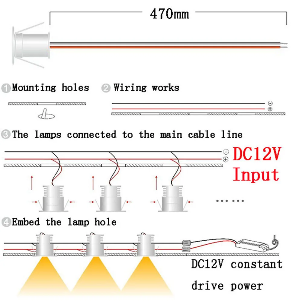 Mini LED typu Downlight IP65 ściemniania reflektor 1W 12V oświetlenie sufitowe wpuszczone sypialnia światło punktowe 25mm wycięcie kuchnia światło