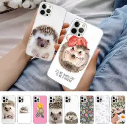 Cute Animal Hedgehog Phone Case for iPhone 11 12 13 mini pro XS MAX 8 7 6 6S Plus X 5S SE 2020 XR case