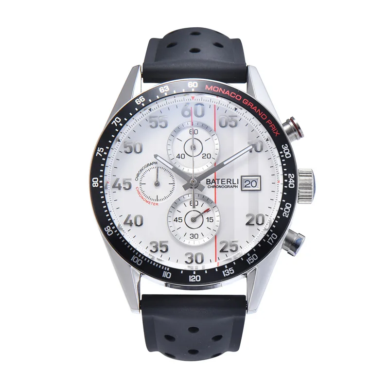 Hot Sale Original Brand Men Quartz Watch Cassual Chronograph Wristwatch Full Stainless Steel Strap Folding Buckle Clock As Gifts