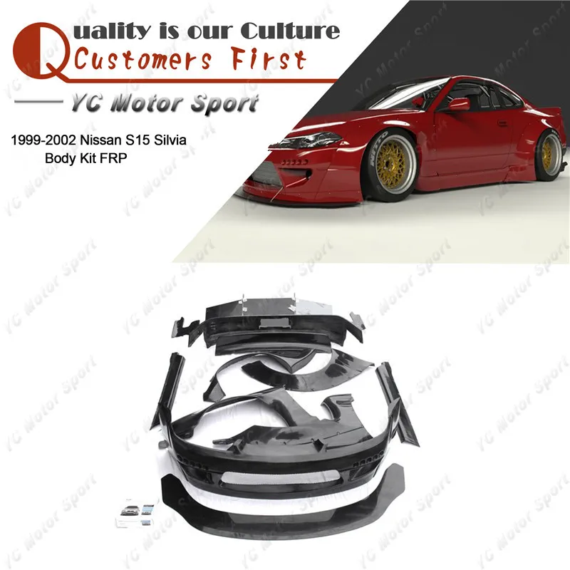 FRP Fiber Glass Bodykit Fit For 1989-1994 180SX RPS13 Body Kit  RB 380 Aero Style Bumper Fender Side Skirt Spoiler Wing