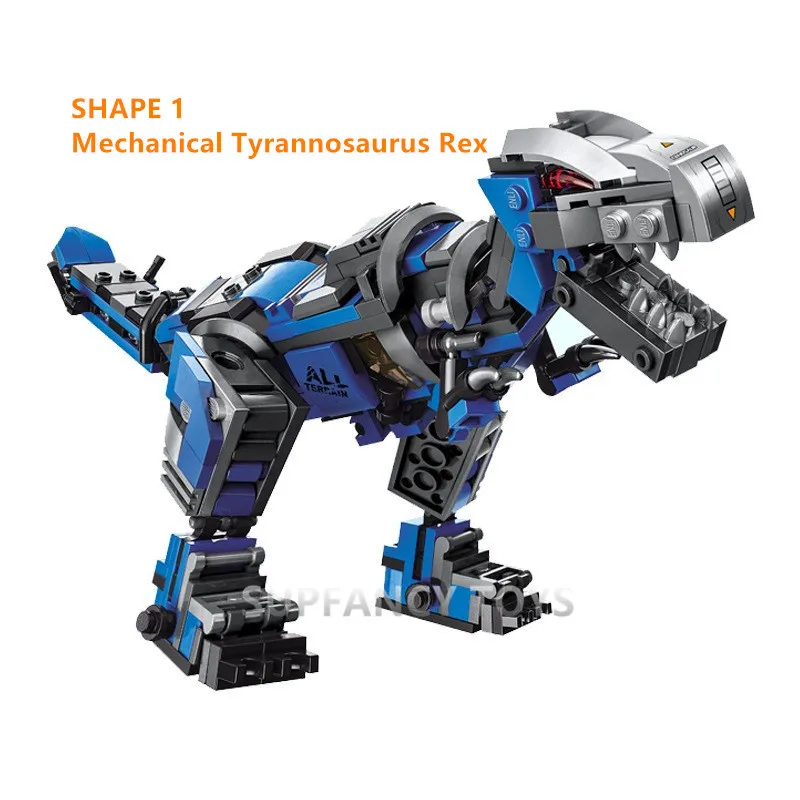 375 Stuks 3 In 1 Mechanische Technologie Bouwsteen Tyrannosaurus Rex Off-Road Voertuig Bakstenen Educatief Speelgoed Kerstcadeaus