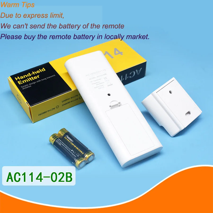 Original A-OK AC114-1 Channel Remote Controller AC114-6 RF433 Wireless Transmitter for A-OK AC114-2 Curtain Motor/Tubular Motor